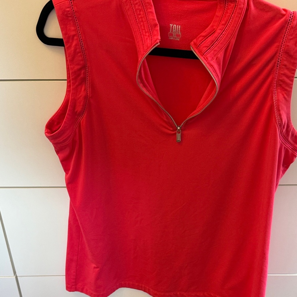 Tail Red Zip-Up Tank Top